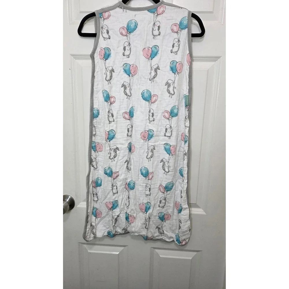 Molis & Co Baby Sleep Sack Unisex XL White Bunny Balloon Muslin 0.5 TOG Wearable